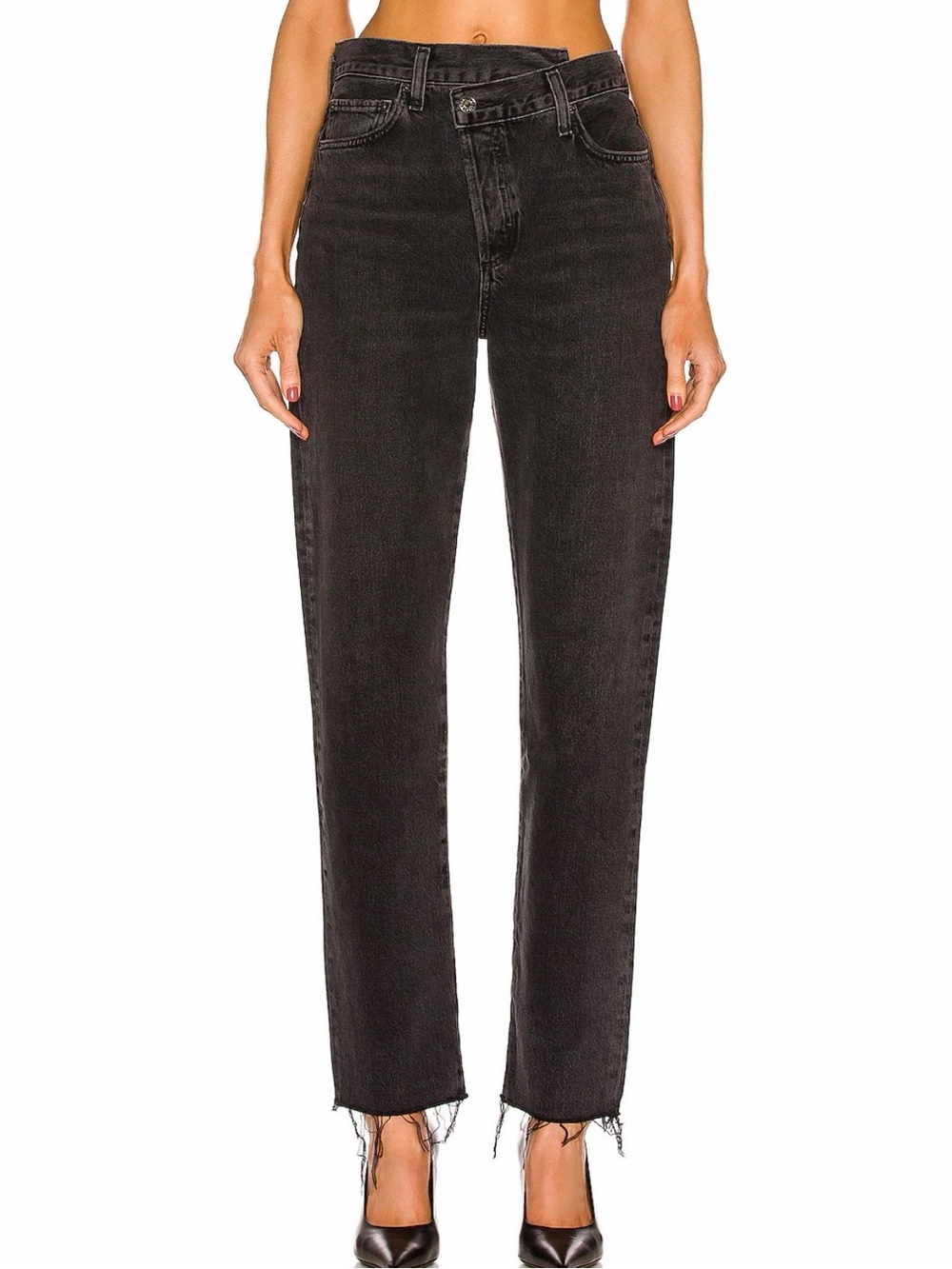 AGOLDE Criss Cross Straight Black Wash Jeans Size 24
